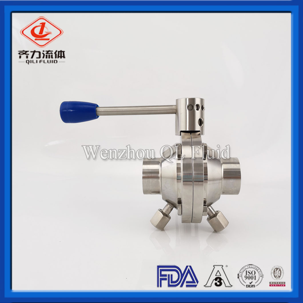 China Sanitary Ss304 Ss316l Weld Thread Clamp Ends Butterfly Type Ball Valve With Pull Handle 9938