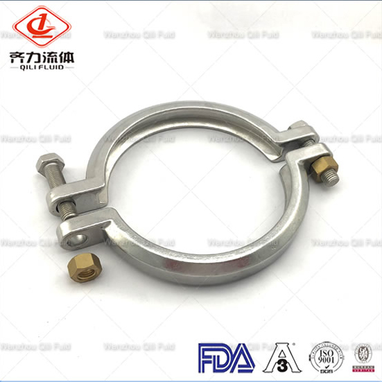High Pressure Double Bolt Clamp China Sanitary Accessories Stainless Steel Sanitary Pipe