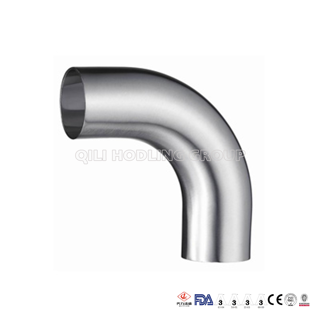 Sanitary Stainless Steel Polished 90° Weld Long Elbow with Tangent B2S ...