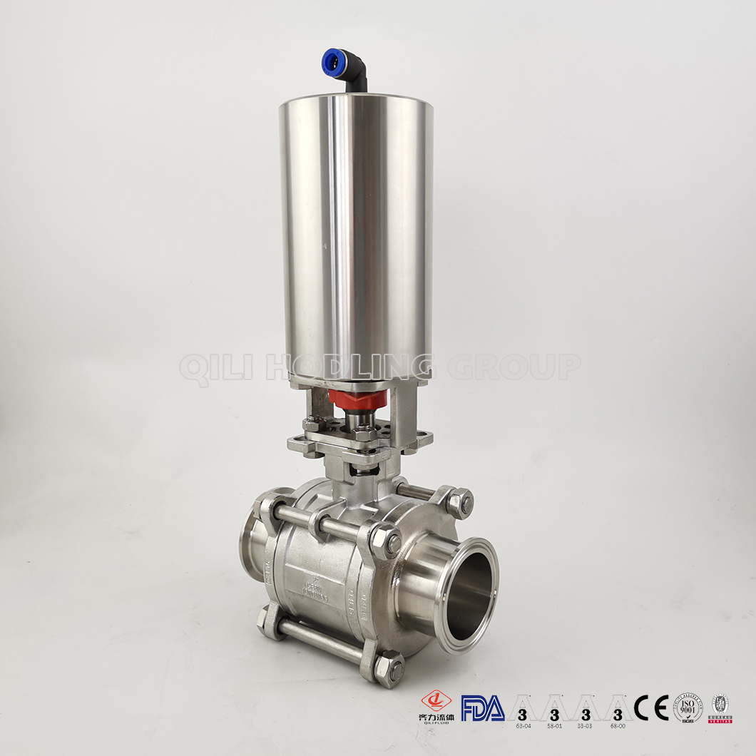 Hygienic Stainless Steel Tri Clamp Pneumatic Ball Valve China Sanitary Ball Valves Hygienic 2909